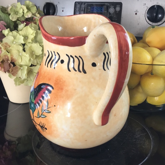 Country Kitchen Ceramic Rooster Pitcher / Milk Jug - Picture 4 of 11